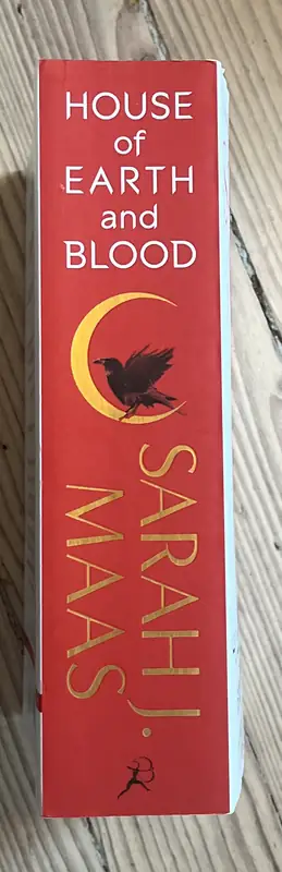 Rygg på House of Earth and Blood, for å vise tilstanden